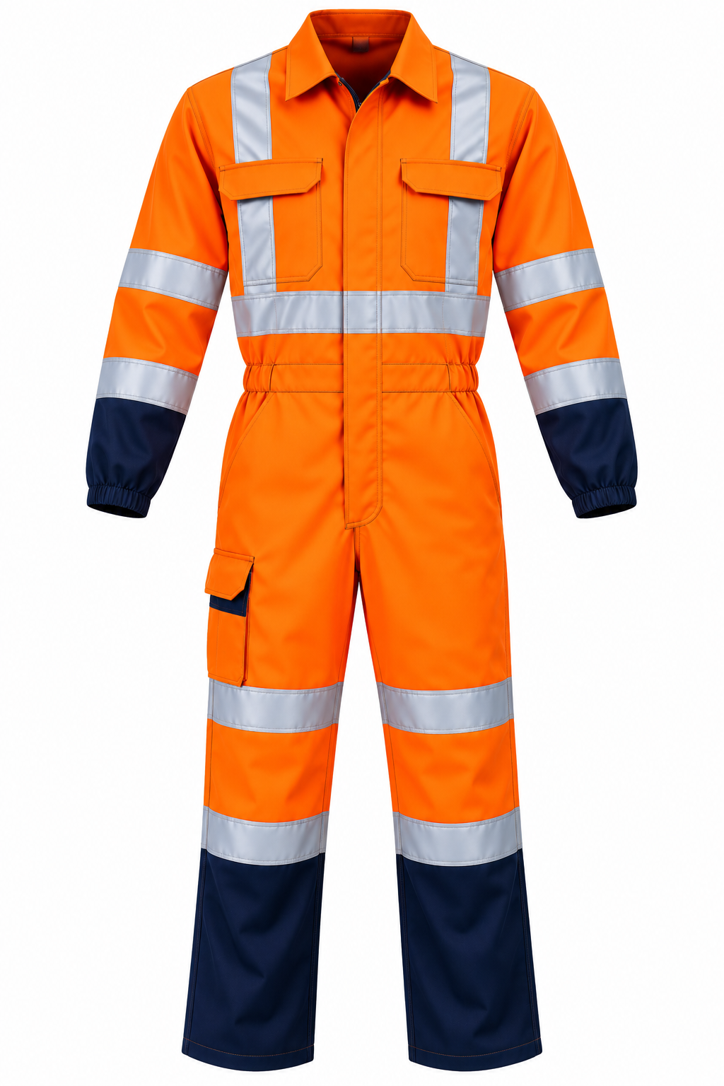 Combinaison Haute Visibilité Orange avec Finition Marine Renforcée