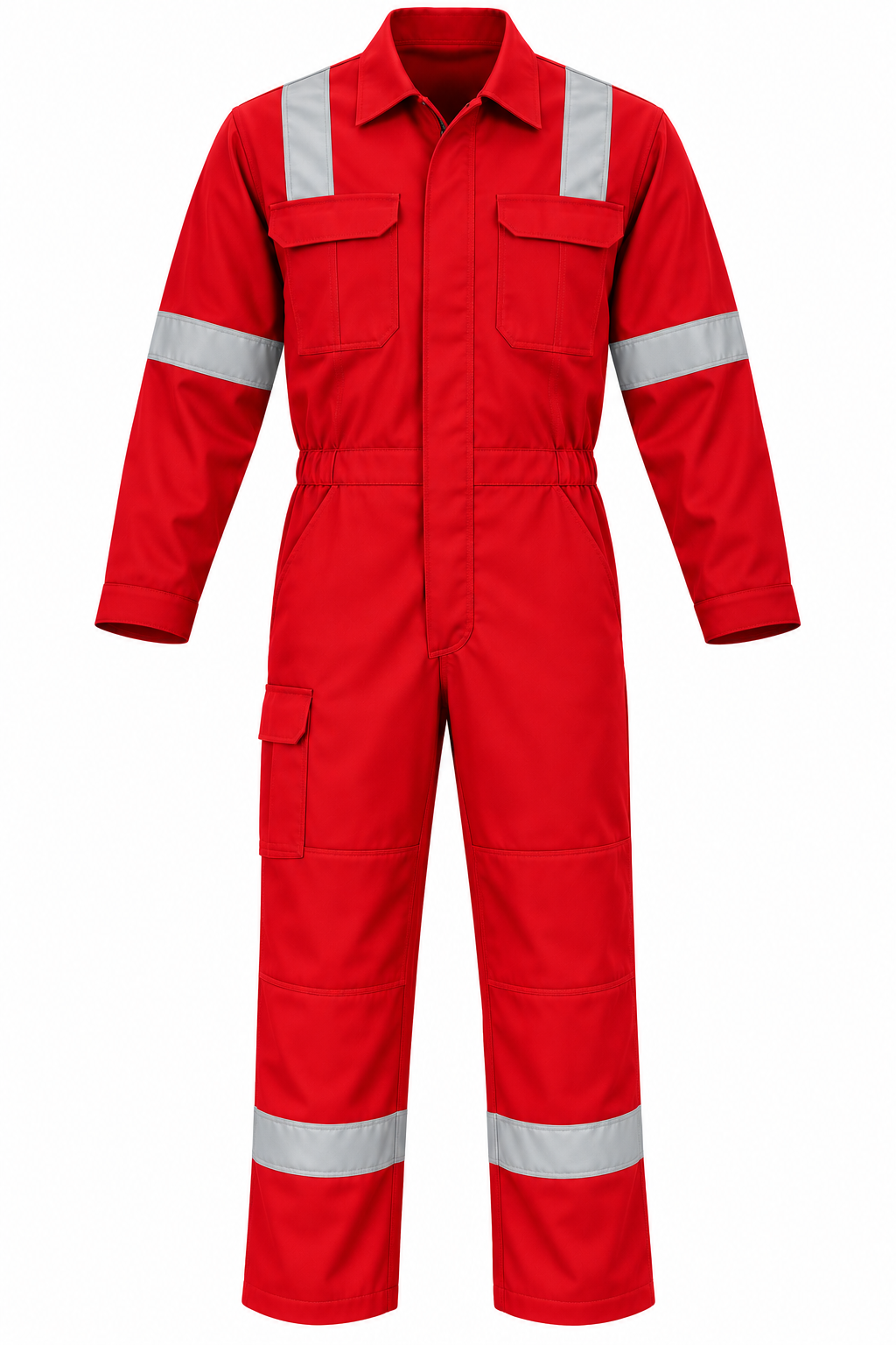 Combinaison de Sécurité Rouge Réfléchissante Poly-Coton