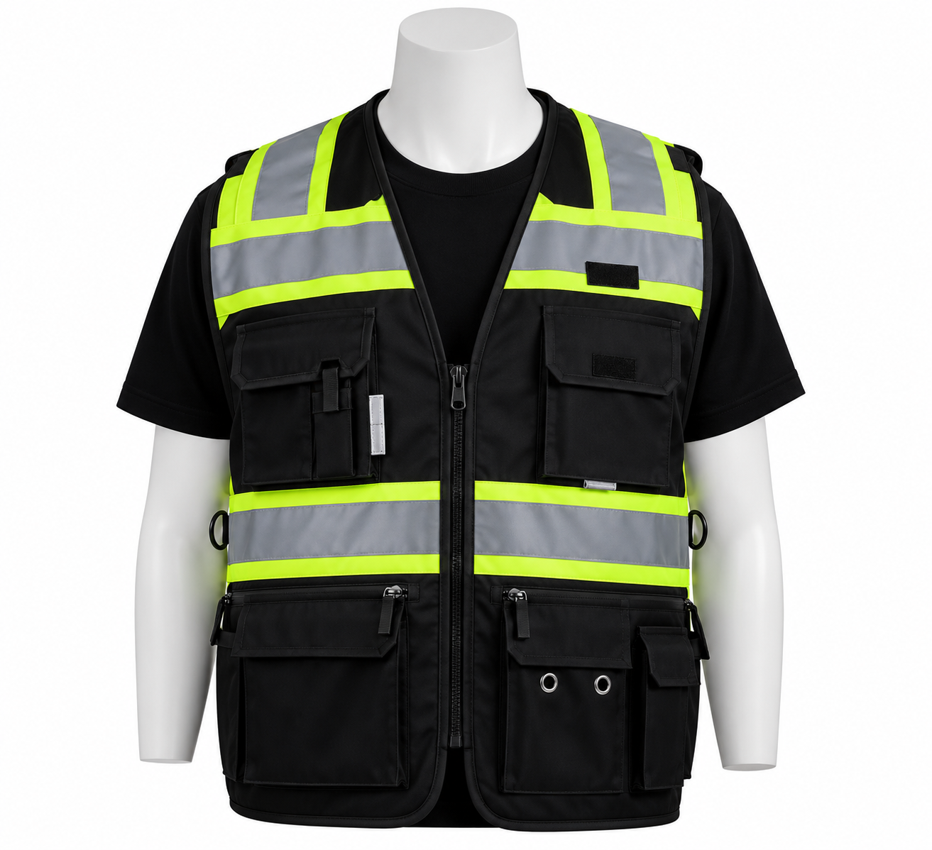 Gilet Haute Visibilité Multi-Poches Prestige avec Porte-Badge